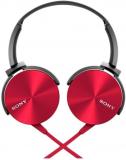 Sony MDR XB450AP Over Ear Wired With Mic Headphone Red